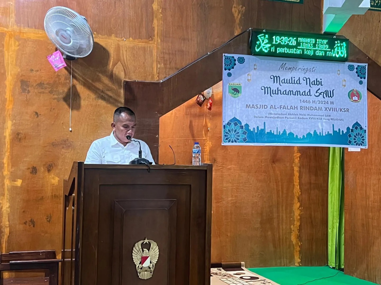 Rindam XVIII/Ksr Gelar Peringatan Maulid Nabi di Mesjid Al Falah Rindam XVIII/Ksr.