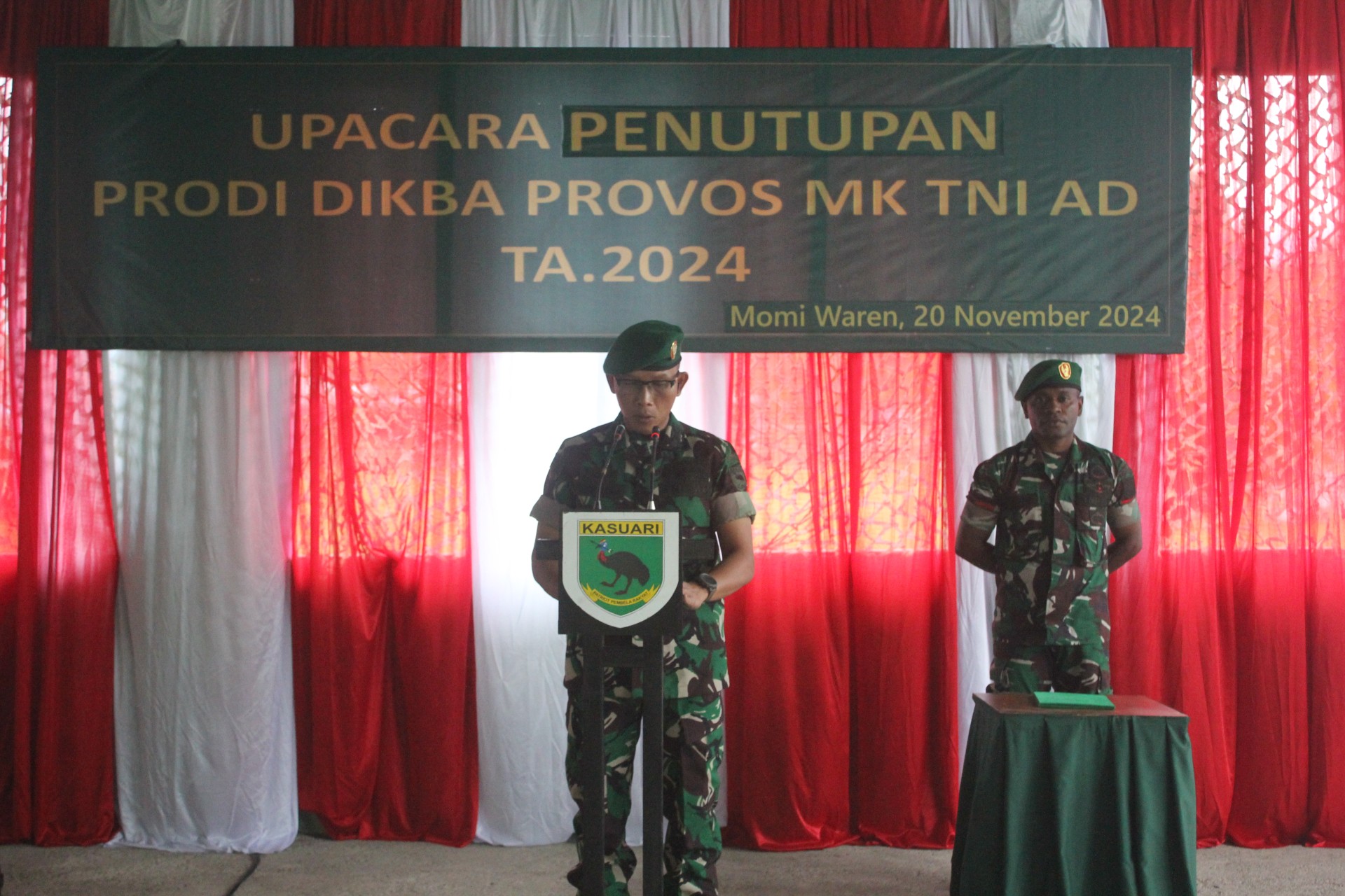 Wadanrindam XVIII/Ksr Resmi Tutup Prodi Dikba Provos MK TNI AD TA. 2024