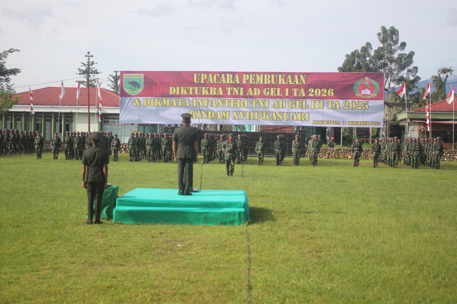 Wadanrindam XVIII/Ksr Resmi Buka Diktukba TNI AD Gel I TA 2025 dan Dikmata Infanteri TNI AD Gel III TA 2025