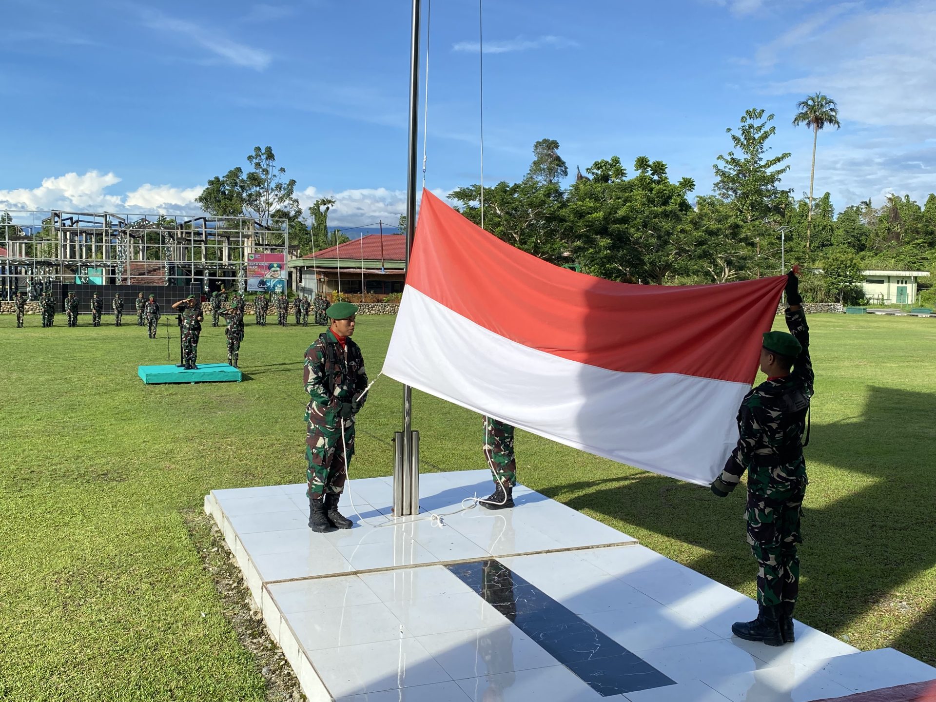 Rindam XVIII/ksr Gelar Upacara Bendera Rutin Setiap Senin