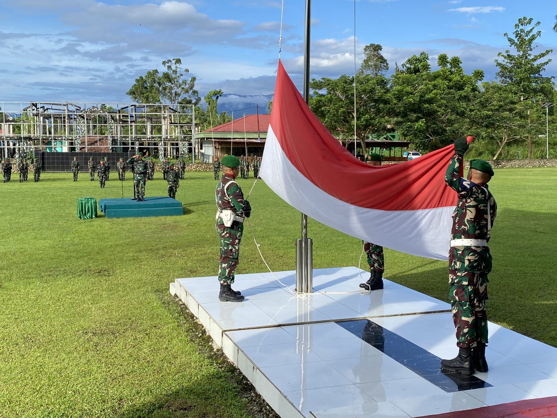 Rindam XVIII/Ksr Gelar Upacara 17-an, Perkuat Jiwa Nasionalisme Prajurit