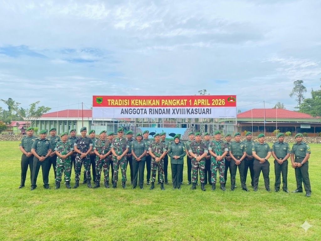 Danrindam XVIII/Ksr Pimpin Laporan Korps Kenaikan Pangkat